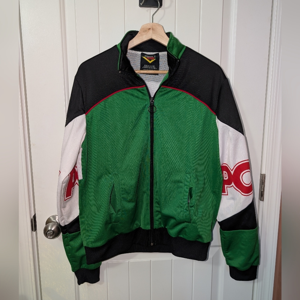 Forever 21 X Pony Retro Jacket Small Green/White/Black